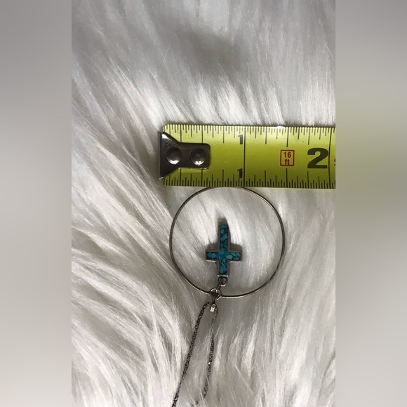 Solid Silver pendant;two sided cross genuine Turquoise & onyx
Chain not incl. - Picture 7 of 10